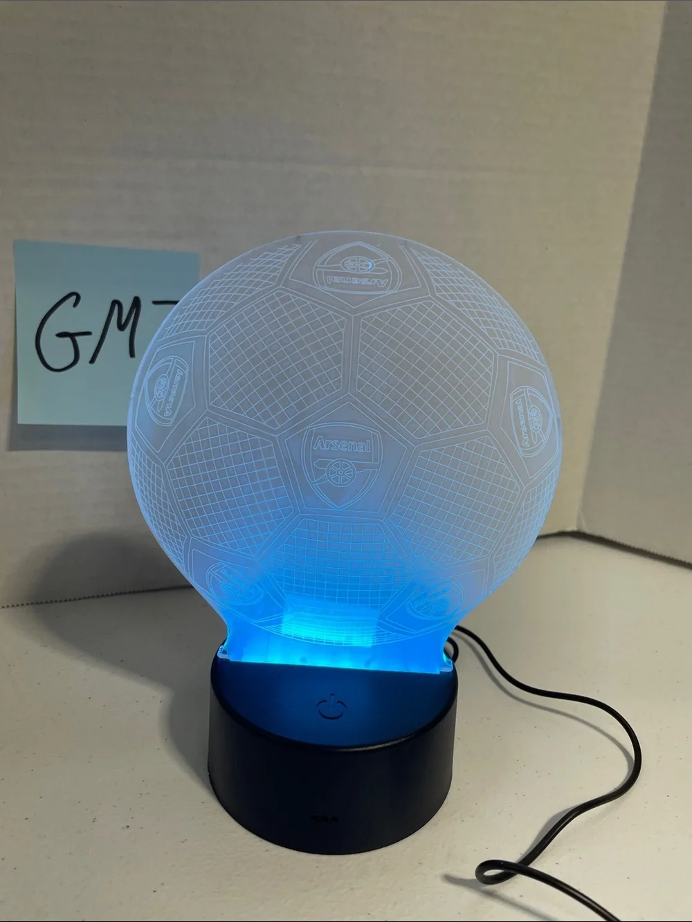 Green LED Acrylic Night Light with Black Base